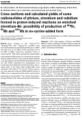 Cover page: Cross sections and calculated yields of some radionuclides of yttrium, strontium and rubidium formed in proton-induced reactions on enriched strontium-86: possibility of production of 85gSr, 83Rb and 82mRb in no-carrier-added form