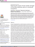 Cover page: Exploring the impact of trait number and type on functional diversity metrics in real-world ecosystems