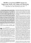Cover page: mmWave Lens-Based MIMO System for Suppressing Small-Scale Fading and Shadowing