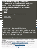 Cover page: Evolutionary Legacy Effects on Ecosystems: Biogeographic Origins, Plant Traits, and Implications for Management in the Era of Global Change