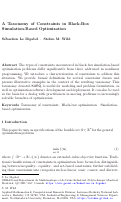 Cover page of A taxonomy of constraints in black-box simulation-based optimization