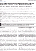 Cover page: A Four-Session Sleep Intervention Program Improves Sleep for Older Adult Day Health Care Participants: Results of a Randomized Controlled Trial