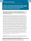 Cover page: Consensus recommendations for MRI and PET imaging of primary central nervous system lymphoma: guideline statement from the International Primary CNS Lymphoma Collaborative Group (IPCG)