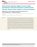 Cover page: Role of thermogenic adipose tissue in lipid metabolism and atherosclerotic cardiovascular disease: lessons from studies in mice and humans.