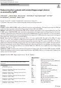 Cover page: Reduced myelin in patients with isolated hippocampal sclerosis as assessed by SyMRI.