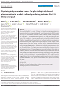 Cover page: Physiological parameter values for physiologically based pharmacokinetic models in food‐producing animals. Part III: Sheep and goat