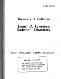 Cover page: TRIPLE IONIZATTON IN SMALL MOLECULES