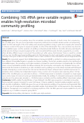 Cover page: Combining 16S rRNA gene variable regions enables high-resolution microbial community profiling