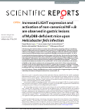 Cover page: Increased LIGHT expression and activation of non-canonical NF-κB are observed in gastric lesions of MyD88-deficient mice upon Helicobacter felis infection