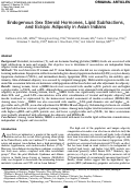 Cover page: Endogenous Sex Steroid Hormones, Lipid Subfractions, and Ectopic Adiposity in Asian Indians