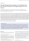 Cover page: Calcium-Dependent Protein Kinase C Is Not Required for Post-Tetanic Potentiation at the Hippocampal CA3 to CA1 Synapse