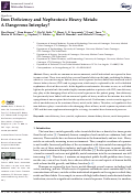 Cover page: Iron Deficiency and Nephrotoxic Heavy Metals: A Dangerous Interplay?