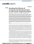 Cover page: Decoding the influence of emotional and attentional states on self-control using facial analysis