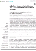 Cover page: A Defined Medium for Cultivation and Exometabolite Profiling of Soil Bacteria