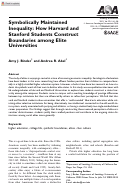 Cover page: Symbolically Maintained Inequality: How Harvard and Stanford Students Construct Boundaries among Elite Universities