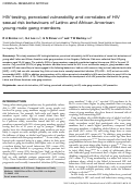 Cover page: HIV testing, perceived vulnerability and correlates of HIV sexual risk behaviours of Latino and African American young male gang members