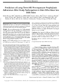 Cover page: Predictors of Long-Term HIV Pre-exposure Prophylaxis Adherence After Study Participation in Men Who Have Sex With Men.