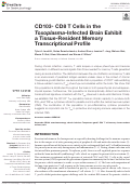 Cover page: CD103+ CD8 T Cells in the Toxoplasma-Infected Brain Exhibit a Tissue-Resident Memory Transcriptional Profile