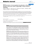 Cover page: Characterization of immunoglobulin G antibodies to Plasmodium falciparum sporozoite surface antigen MB2 in malaria exposed individuals