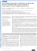 Cover page: Lens Position Parameters as Predictors of Intraocular Pressure Reduction After Cataract Surgery in Glaucomatous Versus Nonglaucomatous EyesPredictive Value of LP for IOP Reduction Post Phaco Surgery