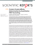 Cover page: Protein–Protein Affinity Determination by Quantitative FRET Quenching