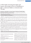 Cover page: A Pilot Study Assessing the Safety and Latency-Reversing Activity of Disulfiram in HIV-1–Infected Adults on Antiretroviral Therapy