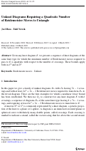Cover page: Unknot Diagrams Requiring a Quadratic Number of&nbsp;Reidemeister Moves to Untangle