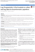 Cover page: Log::ProgramInfo: A Perl module to collect and log data for bioinformatics pipelines