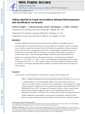 Cover page: Taking rejection to heart: Associations between blood pressure and sensitivity to social pain