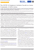 Cover page: The COVID-19 Symptom to Isolation Cascade in a Latinx Community: A Call to Action