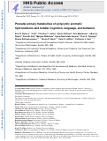 Cover page: Prenatal urinary metabolites of polycyclic aromatic hydrocarbons and toddler cognition, language, and behavior