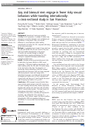 Cover page: Gay and bisexual men engage in fewer risky sexual behaviors while traveling internationally: a cross-sectional study in San Francisco