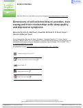 Cover page: Dimensions of self-selected leisure activities, trait coping and their relationships with sleep quality and depressive symptoms