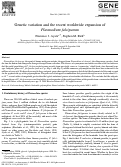 Cover page: Genetic variation and the recent worldwide expansion of Plasmodium falciparum