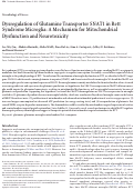 Cover page: Dysregulation of Glutamine Transporter SNAT1 in Rett Syndrome Microglia: A Mechanism for Mitochondrial Dysfunction and Neurotoxicity