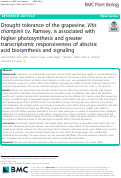 Cover page: Drought tolerance of the grapevine, Vitis champinii cv. Ramsey, is associated with higher photosynthesis and greater transcriptomic responsiveness of abscisic acid biosynthesis and signaling.