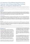 Cover page: A Comparison of Two Different Dosing Protocols for Tranexamic Acid in Posterior Spinal Fusion for Spinal Deformity: A Prospective, Randomized Trial.