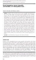 Cover page: Racial Segregation, Income Inequality, and Mortality in US Metropolitan Areas