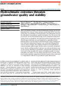 Cover page: Hydroclimatic extremes threaten groundwater quality and stability.