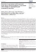 Cover page: Severities in persistent mild traumatic brain injury related headache is associated with changes in supraspinal pain modulatory functions