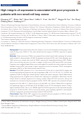 Cover page: High integrin α3 expression is associated with poor prognosis in patients with non-small cell lung cancer