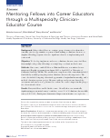 Cover page: Mentoring Fellows into Career Educators through a Multispecialty Clinician-Educator Course.