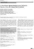 Cover page: A Novel Exonic Splicing Mutation in the TAZ (G4.5) Gene in a Case with Atypical Barth Syndrome.