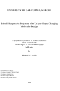Cover page: Stimuli-Responsive Polymers with Unique Shape Changing Molecular Design