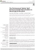 Cover page: The Perineuronal ‘Safety’ Net? Perineuronal Net Abnormalities in Neurological Disorders