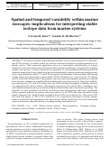Cover page: Spatial and temporal variability within marine isoscapes: implications for interpreting stable isotope data from marine systems