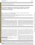 Cover page: The nuclear receptor peroxisome proliferator-activated receptor-alpha mediates the anti-inflammatory actions of palmitoylethanolamide.