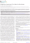 Cover page: Metagenomic Sequencing of Two Salton Sea Microbiomes