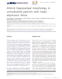 Cover page: Altered Hippocampal Morphology in Unmedicated Patients with Major Depressive Illness