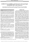 Cover page: COVID-19 Susceptibility and Outcomes Among People Living With HIV in San Francisco